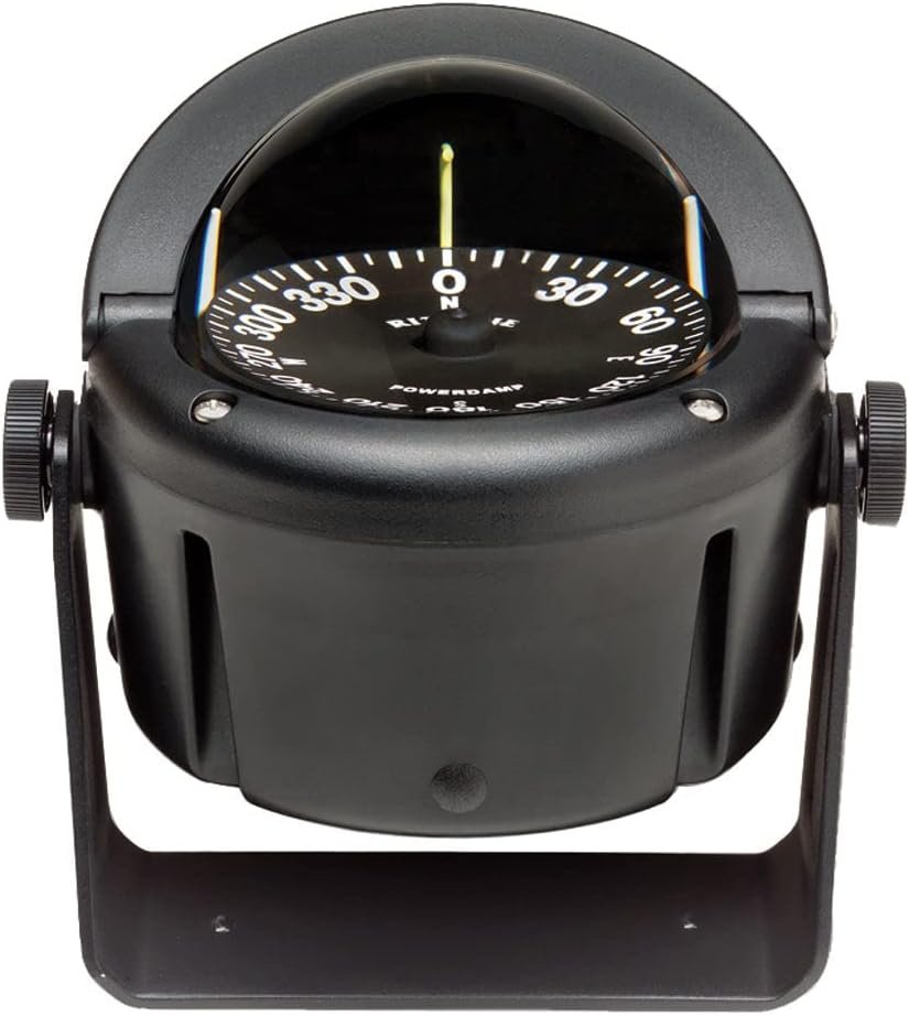Ritchie Navigation HB740 Helmsman Compass – 3.75in Direct-Reading Black Dial, Bracket Mount Marine Compass