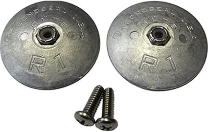 Lenco 15092001 Sacrificial Anodes Pair – 1-7/8 in Replacement Zinc Anodes for Marine Trim Tab Systems