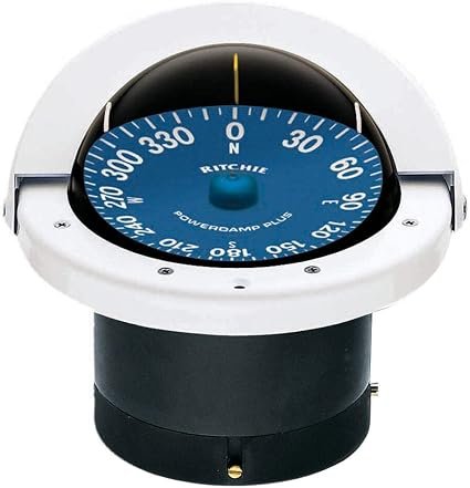 Ritchie Navigation SS2000W SuperSport Compass – 4.5in Direct-Reading White Dial, Flush Mount Marine Compass