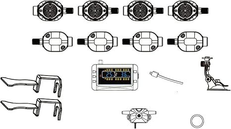 Truck System Technologies TST507FT8C 507 TPMS Kit – 8 Flow-Through Sensors with Color Display and Signal Repeater