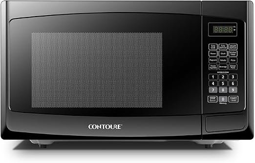 Contoure RV980B 1.0 Cu Ft Black Microwave – Built-In RV Microwave Oven with Electronic Controls and Trim Kit Compatibility