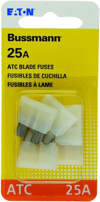 Bussmann BPATC25RP 25 Amp ATC Blade Fuse 5-Pack – Standard Automotive Plug-In Fuses - Image 2