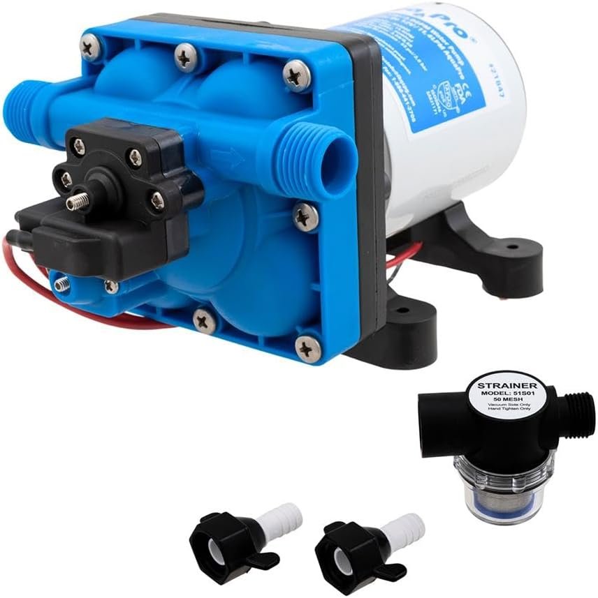 Aqua Pro 21847 12V Multi-Fixture Water Pump – 3.0 GPM Self-Priming Pump with Adjustable 45-65 PSI Switch - Image 3