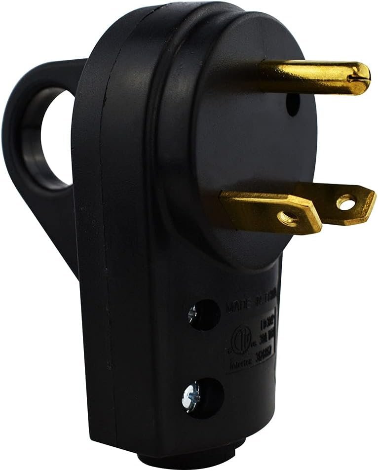 Hughes Autoformers 30APLUG Universal 30 Amp RV Male Plug – Replacement Shore Power Connector for Travel Trailers
