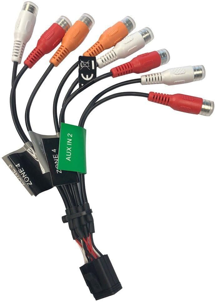 Garmin 010-12812-02 Fusion RCA Zone 3+4 Loom E Cable – Stereo Amplifier Harness with AUX 2 RCA Input Support