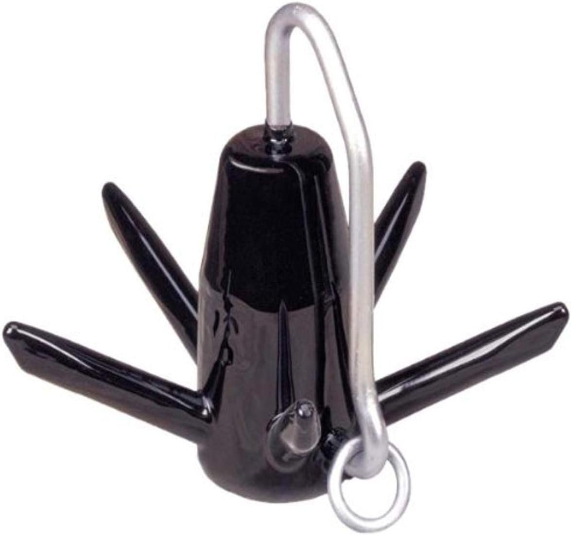 Greenfield 625B Richter Anchor – 25 lb Black PVC-Coated Cast Iron Anchor for Boats up to 32ft with Patented Release System