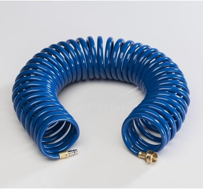 Empire Faucet CRDCOILBLU 15ft Coiled Extension Hose – Blue Quick Disconnect RV Water Hose for Outdoor Showers - Image 2