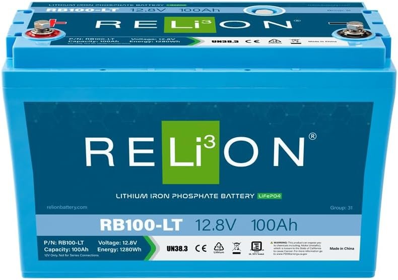 RELiON RB100-LT 12.8V 100Ah LiFePO4 Battery – Low-Temperature Charging with 1280Wh Capacity and Bluetooth-Ready Design - Image 3