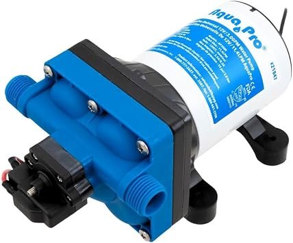 Aqua Pro 21847 12V Multi-Fixture Water Pump – 3.0 GPM Self-Priming Pump with Adjustable 45-65 PSI Switch