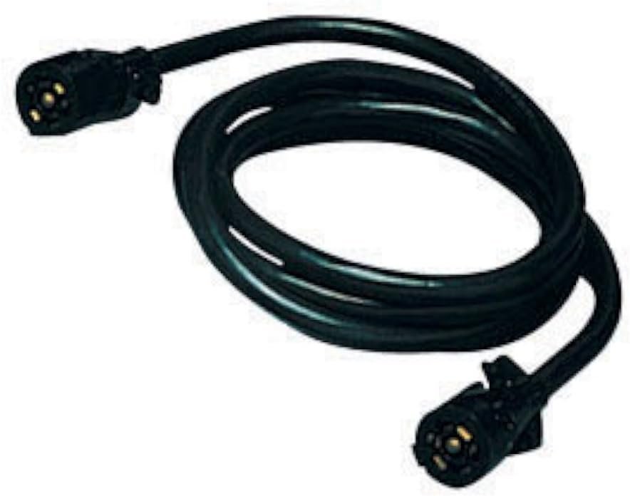 Bargman 5067210 7-Way Extension Cable – Double-Ended 7-Blade Connectors, 8 ft Heavy-Duty Insulated Wiring