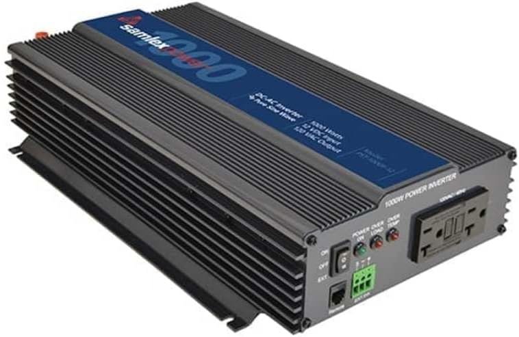Samlex PST-1000-F-12 Pure Sine Wave Inverter – 1000W Continuous Output, 2000W Surge and Hardwire AC Connection