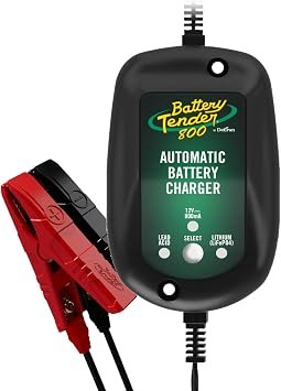 Battery Tender 0220150 Weatherproof 800 Battery Charger – 12V 800mA Smart Maintainer, Fully Automatic Charging