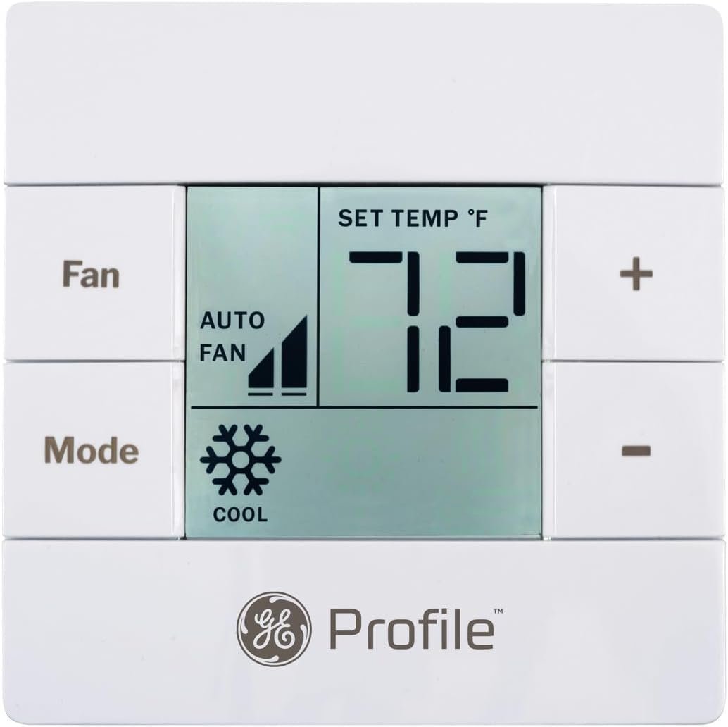 GE RV Thermostat V2 White – Multi-Mode RV Climate Controller with Heat Pump Compatibility and Digital Interface