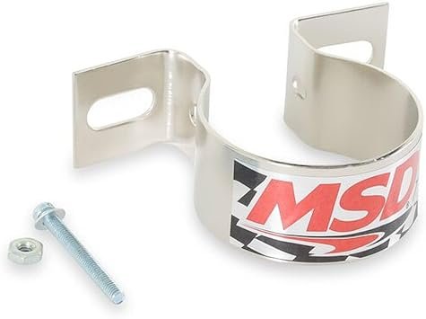 MSD 8213 Universal Coil Bracket – Steel Ignition Coil Mount for Cylindrical Performance Coils