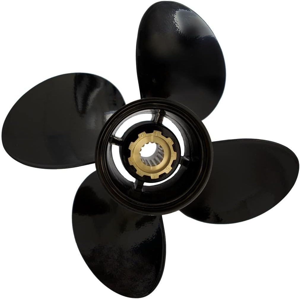 Michigan Wheel 992204 Vortex 4-Blade Aluminum Propeller – 14in x 20 Pitch RH Rotation for V6 Outboards with XHS Hub System - Image 2