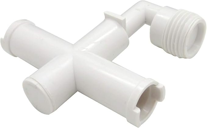 Dura Faucet DFRK910WT Diverter Tee Replacement – White RV Shower Diverter Component for Compatible Faucet Systems