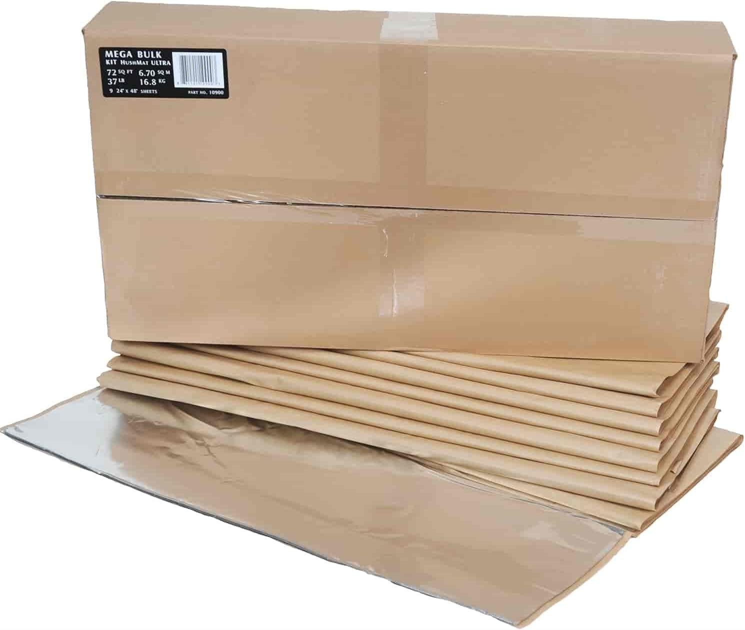 HushMat 10900 Mega Sheet Bulk Kit Sound Deadening Insulation – 9 Sheets 24in x 48in, 72 Sq Ft Coverage, 2mm Butyl Aluminum - Image 3
