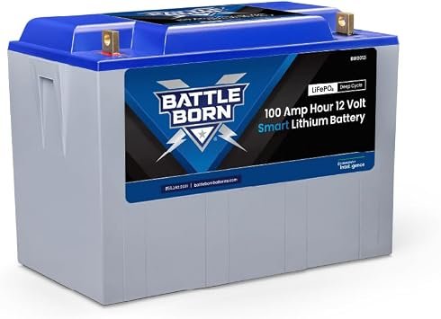 Battle Born BB10012I LiFePO4 Deep Cycle Battery – 100Ah 12V Lithium Battery with Internal Battery Management System