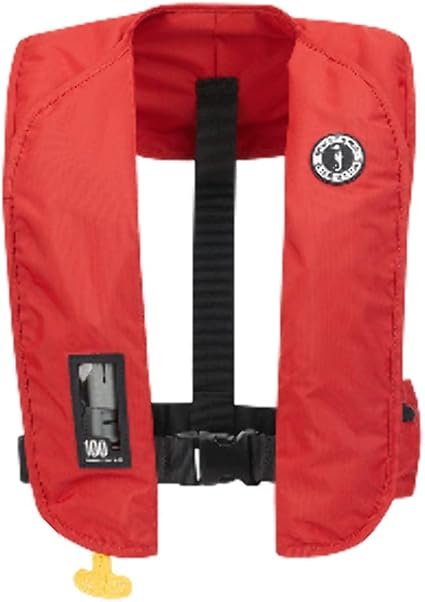 Mustang Survival MD20304 MIT 100 Convertible Inflatable PFD – Automatic/Manual Inflation, 28 lb Buoyancy, Red