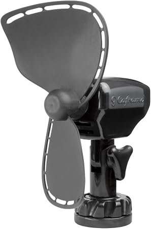 Caframo 757DCBBX Ultimate 12V Cabin Fan – 7in Direct-Wire Marine Fan with Two-Speed Black Housing