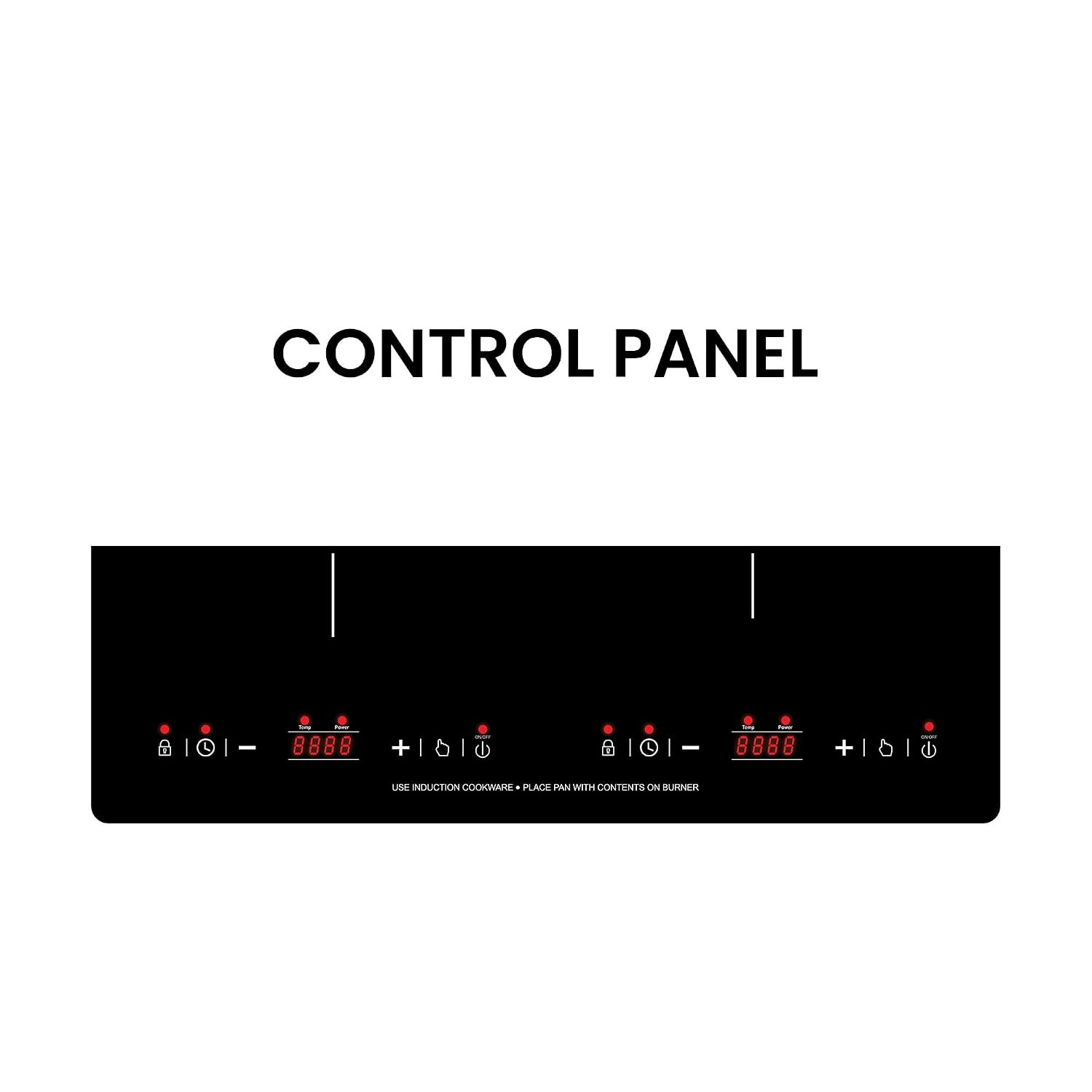 Pinnacle BIC202 Built-In Induction Cooktop – Dual 1800W Burners with Touch Controls, 20.5in Black Glass Surface - Image 6