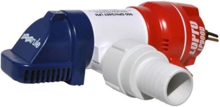 Rule LP900D LoPro 900 Non-Automatic Bilge Pump – 900 GPH Low-Profile 12V Marine Pump for Shallow Bilge Compartments