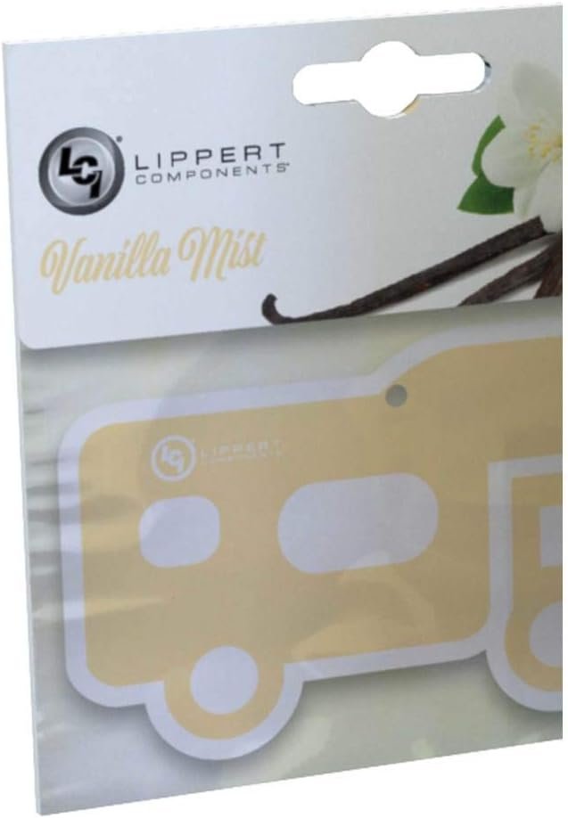 Lippert 808120 RV Air Freshener – Vanilla Mist Hangable Motorhome Scent Card for RVs, Tow Vehicles and Travel Trailers