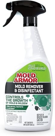 Mold Armor FG552 Mold Remover and Disinfectant – 32 oz Trigger Spray for Mold, Mildew and Bacteria Cleanup
