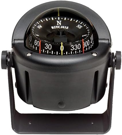 Ritchie Navigation HB741 Helmsman Compass – 3.75in CombiDial with Clinometer, Black Bracket Mount