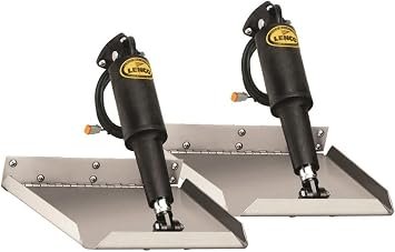 Lenco 15016101 Edge Mount Trim Tab Kit – 12 x 12 in Stainless Steel Blades, 12V Electric Actuators for Boats 22 to 28 ft