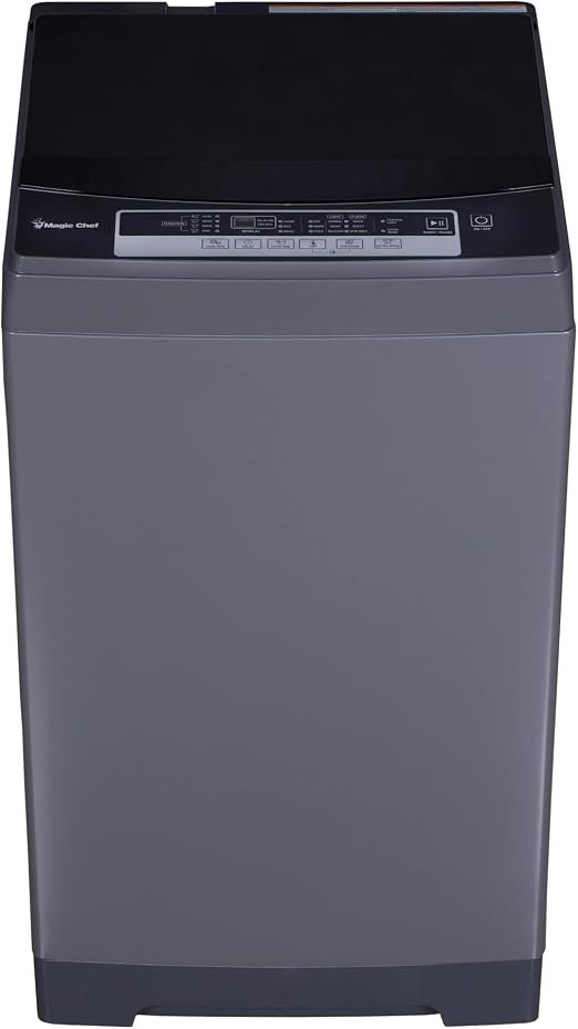 Magic Chef MCSTCW17G5 Top Load Washer – 1.7 Cu Ft Capacity – Silver Finish – Compact Laundry Appliance