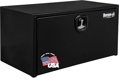 Buyers Products 1732303 Steel Underbody Truck Box – 18 x 18 x 30 Inch Black Toolbox with 3-Point Compression Latch