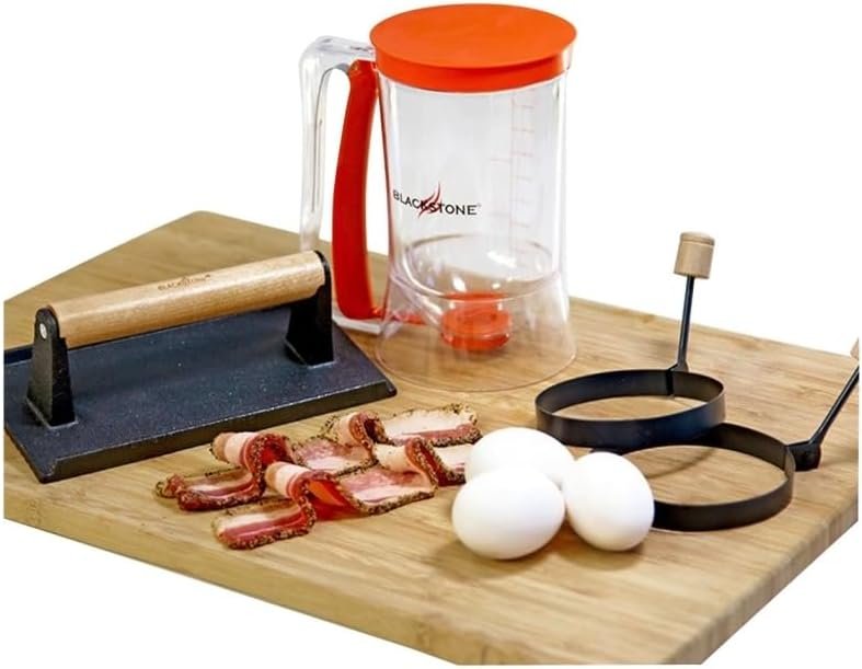 North Atlantic Imports 1543 Grill & Griddle Breakfast Kit – Batter Dispenser, Rings, and Cooking Accessories Set - Image 13
