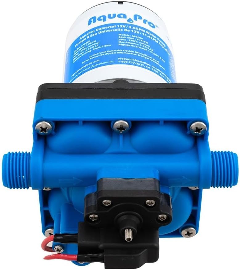 Aqua Pro 21847 12V Multi-Fixture Water Pump – 3.0 GPM Self-Priming Pump with Adjustable 45-65 PSI Switch - Image 2