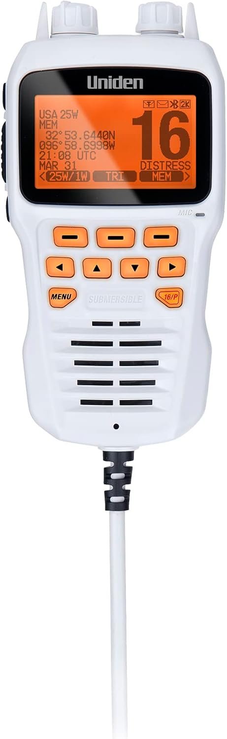 Uniden UMRMIC Wired Remote Microphone – White CommandMic Accessory for UM725 and UM725G Marine VHF Radios