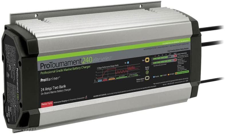 ProMariner ProTournament Elite Gen 3 240 53242 Marine Battery Charger – 24 Amp Dual Bank Smart Charging System