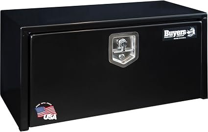 Buyers Products 1703326 Steel Underbody Truck Box – 15 x 13 x 36 Inch Black Toolbox with T-Handle Latch