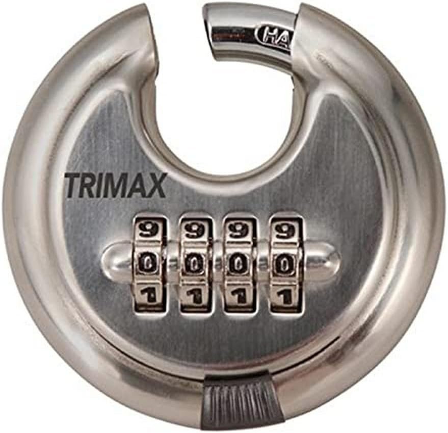 Trimax TRPC170 Resettable Combination Disc Padlock – 70mm Stainless Steel Body with 10mm Shielded Shackle