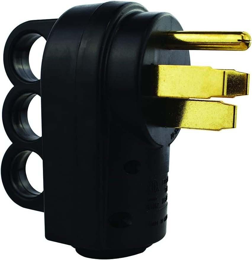Hughes Autoformers 50APLUG Universal 50 Amp RV Male Plug – Replacement Shore Power Connector for RV Cord Repair