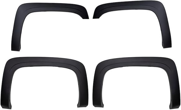 TrailFX TFC3001OE OE Style Fender Flares – Smooth Paintable Black Polypropylene – Set of 4 with Extended Tire Coverage