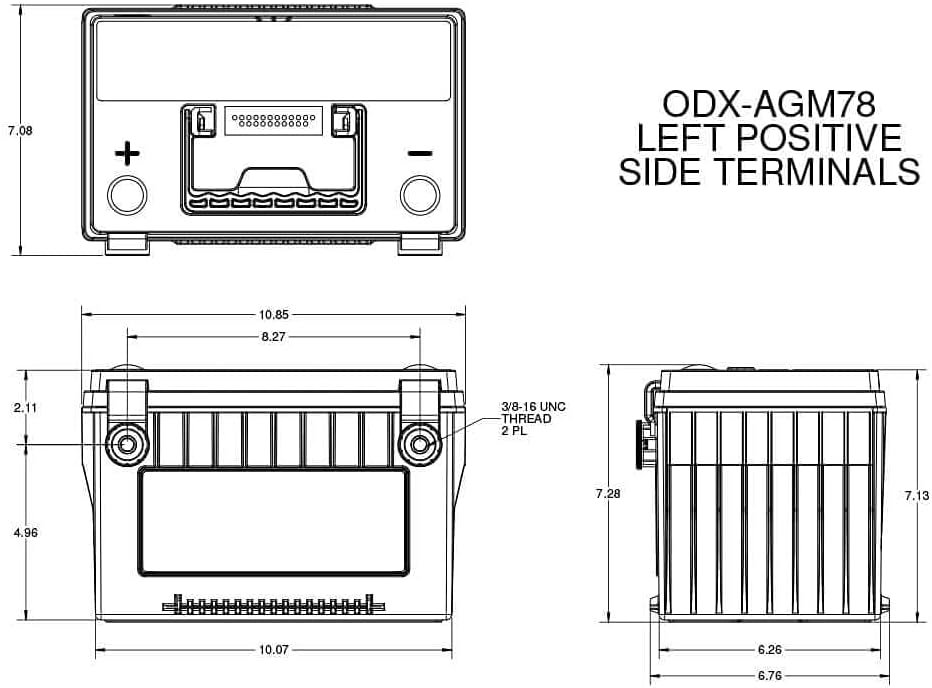 ODYSSEY ODX-AGM78 78-PC1500 AGM Battery – 850 CCA Dual Terminal Battery with 135 Minute Reserve Capacity - Image 3