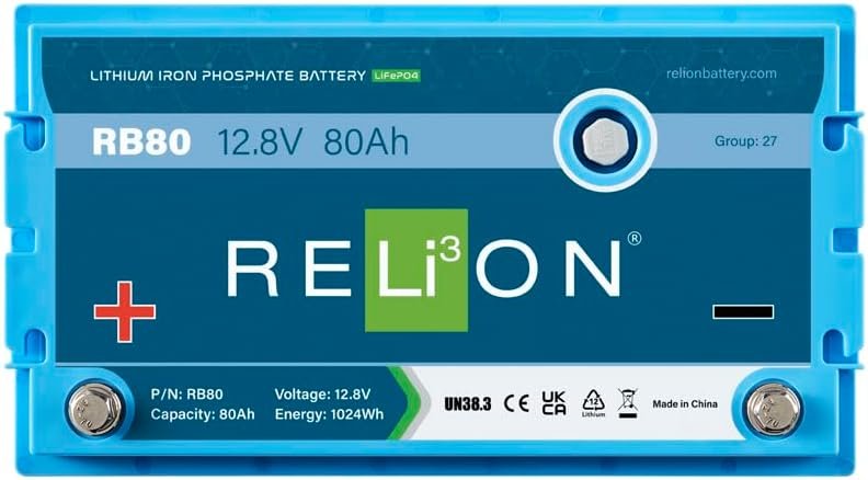 RELiON RB80 Lithium Battery – 12.8V 80Ah LiFePO4 Deep Cycle Battery for Marine, RV and Off-Grid Applications - Image 4