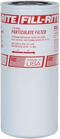 Fill-Rite F1810PM0 Spin-On Fuel Filter – 18 GPM Particulate Removal Filter with High-Efficiency Filtration Media