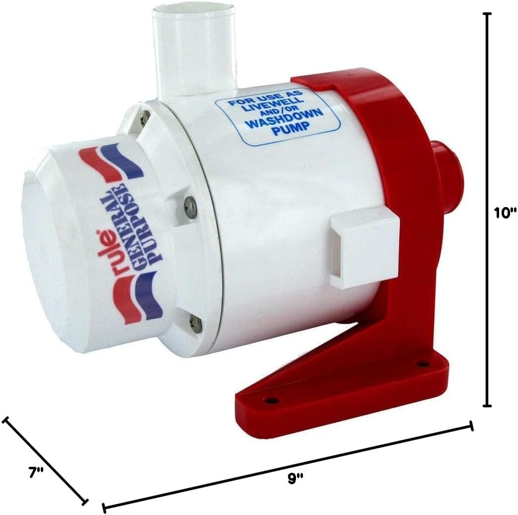 Rule 17A 3800 GPH General Purpose Pump – 12V Water Circulation Pump with 1-1/2in Ports and 220LPM Output - Image 4