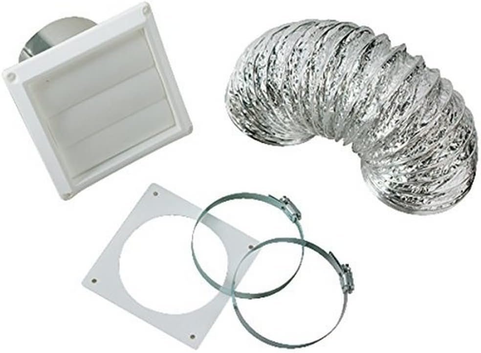 Westland VI422 4-Foot Dryer Vent Kit – Flexible Vent Hose with Louvered Exterior Cover for RV Laundry Installations