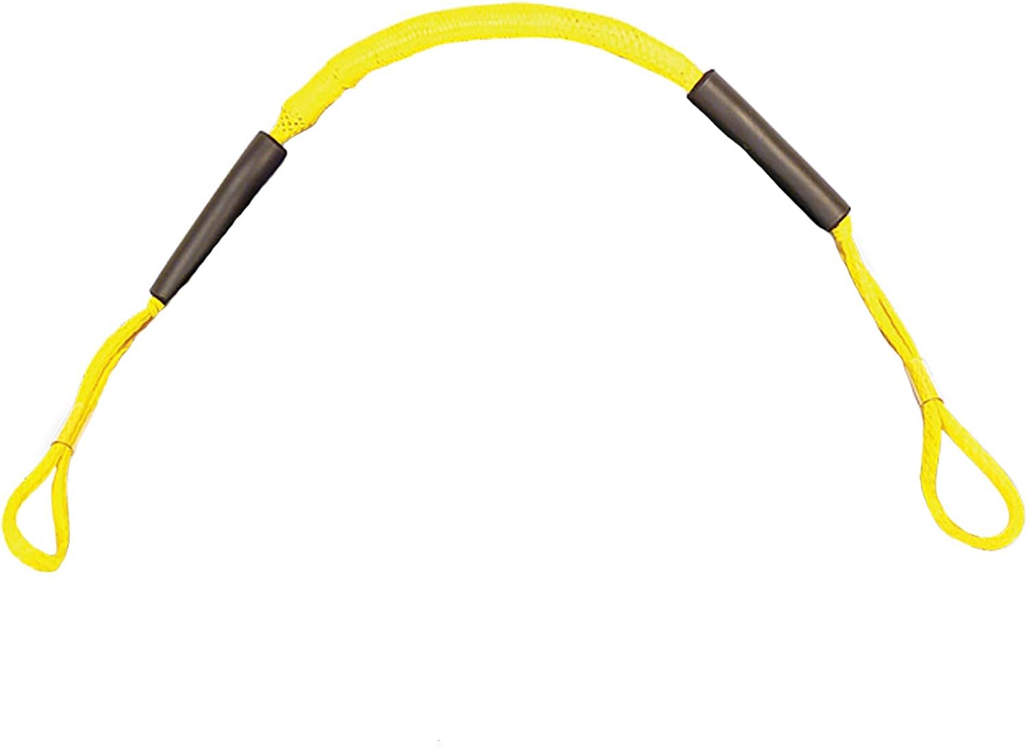 Greenfield DB4Y Dock Buddy Stretch Dock Line – 4ft Yellow Nylon Bungee Rope with 2000 lb Capacity for Marina Docking