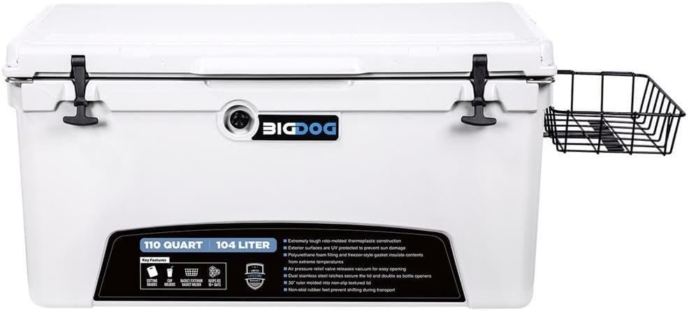 Husky Towing BDC110 110 Quart Hard Cooler – 144 Can Capacity – Roto-Molded White Cooler with Accessory Kit - Image 4