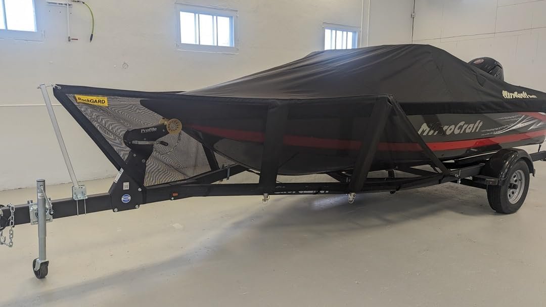 RockGard 741720 Large V-Front Boat Shield – 39in Bow Height Protection for 10ft Trailer Span Boat Applications - Image 7