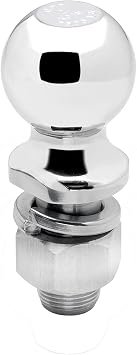 Draw-Tite 63845 Trailer Hitch Ball – 2in Ball Diameter, 7,500 lb Capacity, 1in Shank, Chrome Finish