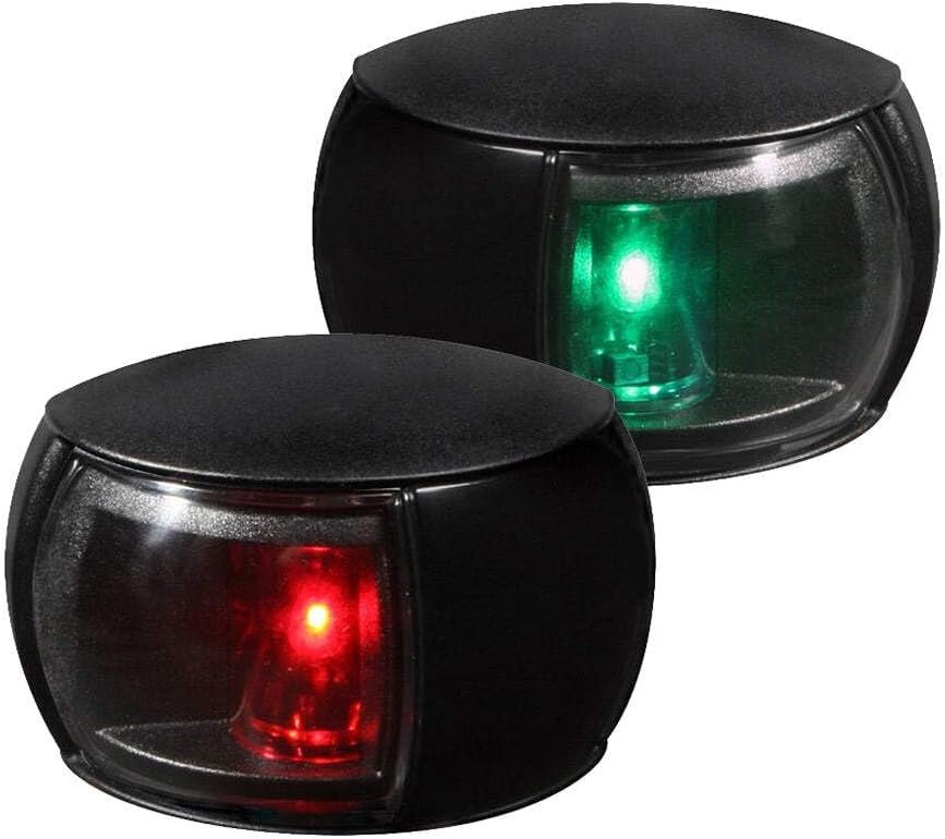 HELLA Lights LED Navigation Light Pair – 2NM Visibility – Clear Lens – Black Housing – Port & Starboard Marine Set